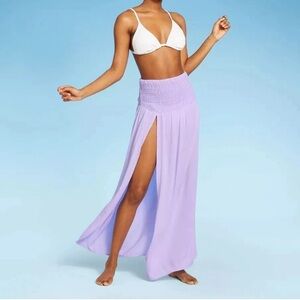 Wild Fable Coverup Dress Skirt Swim Purple Smocked Convertible